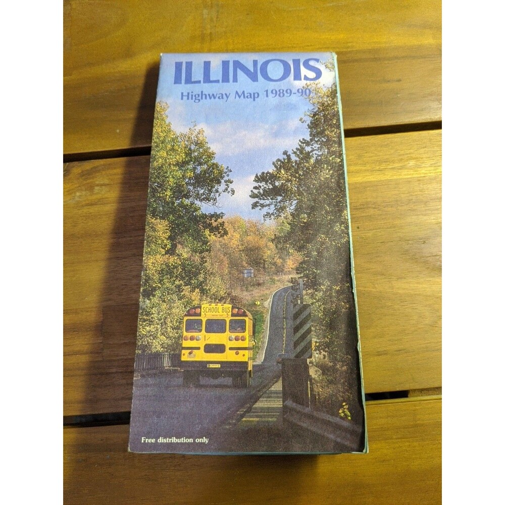 Vintage 1989-1990 Illinois Highway Map Brochure